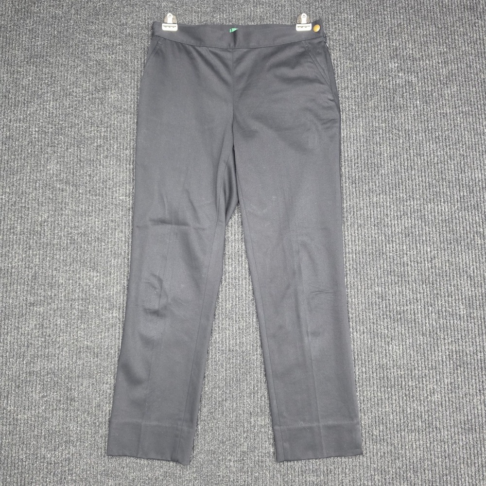 Lauren Ralph Lauren Petite 2P Black Cotton Blend Side Zip Dress Pants Trousers